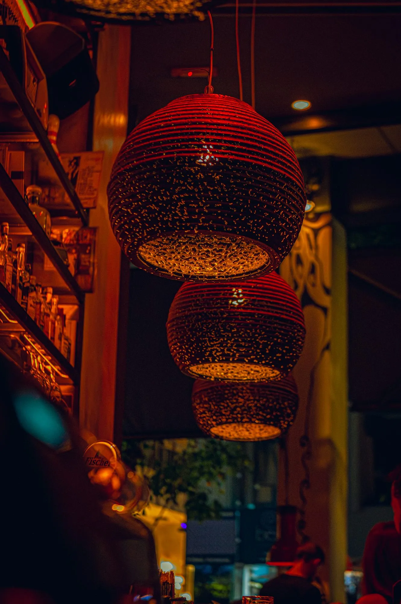 Handcrafted lantern lights at The Dude Bar